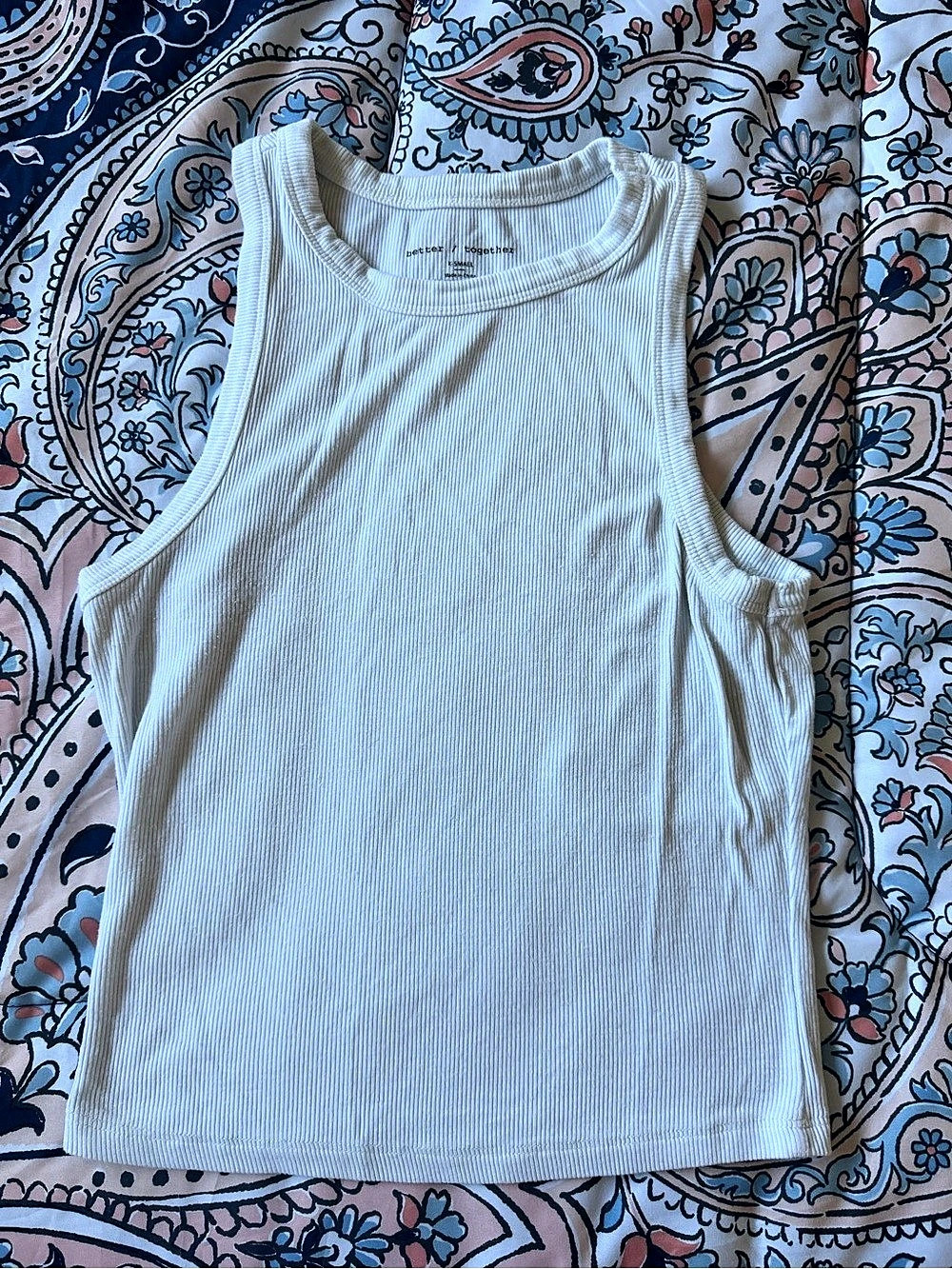 Ribbed Tank Top in White